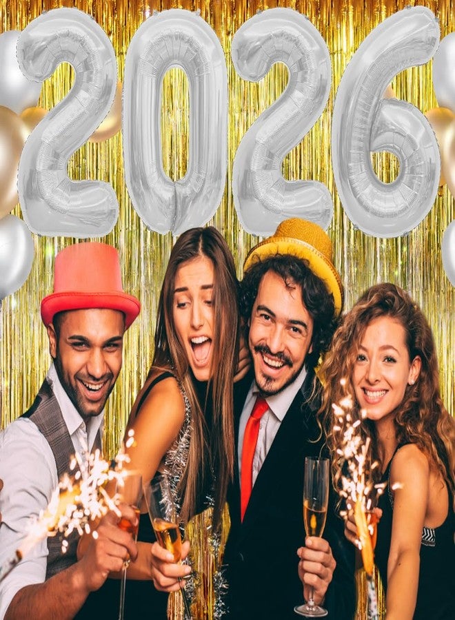 QWZify New Years Decorations Balloons 2026 Graduation Balloons 2026 Balloon Number 40 Inch 2026 Number Balloon Silver Graduation Decoration Class Of 2026 Decorations Grad Graduation Party Supplies - Image 5